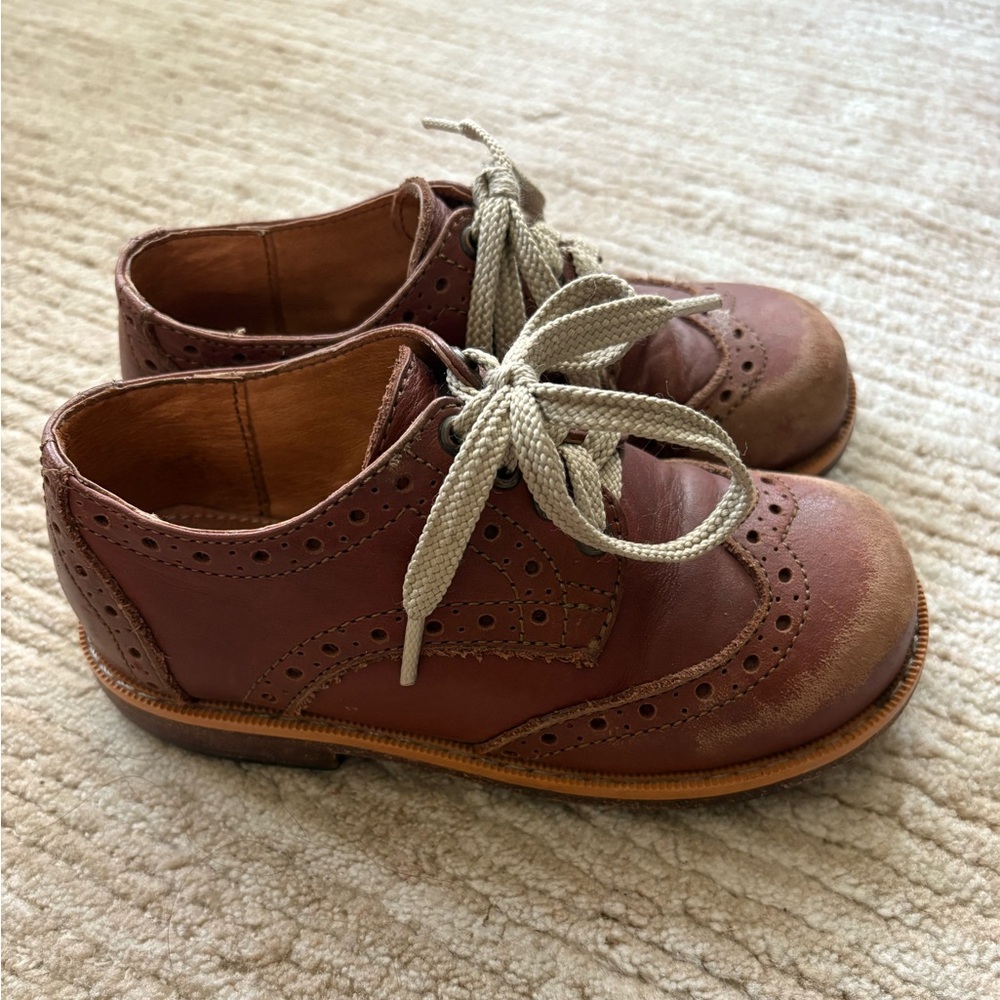 Mikoleon kids brogue Oxford leather brown shoes 28UK 11.5 US
